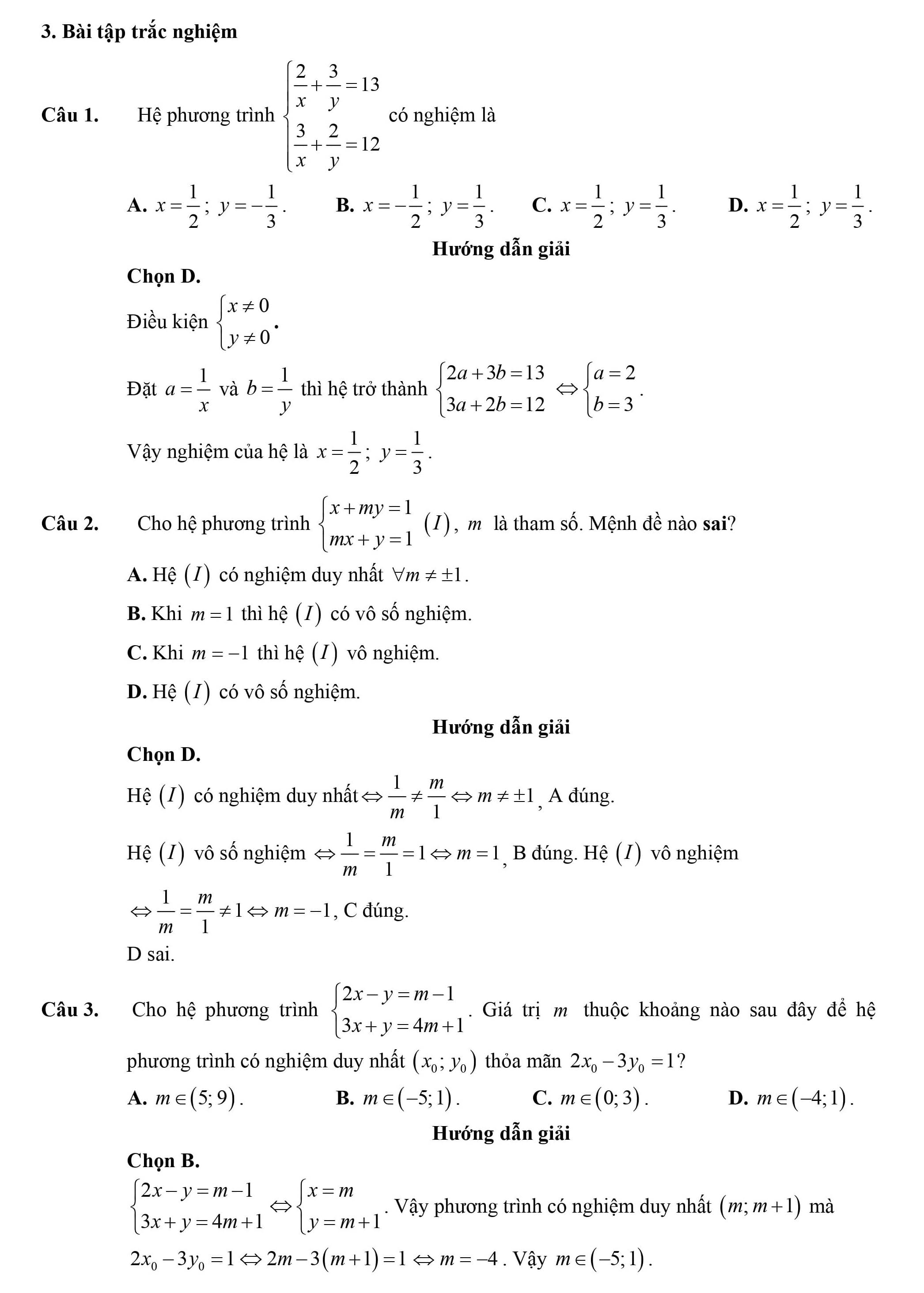 Giải và biện luận hệ phương trình bậc nhất hai ẩn 11