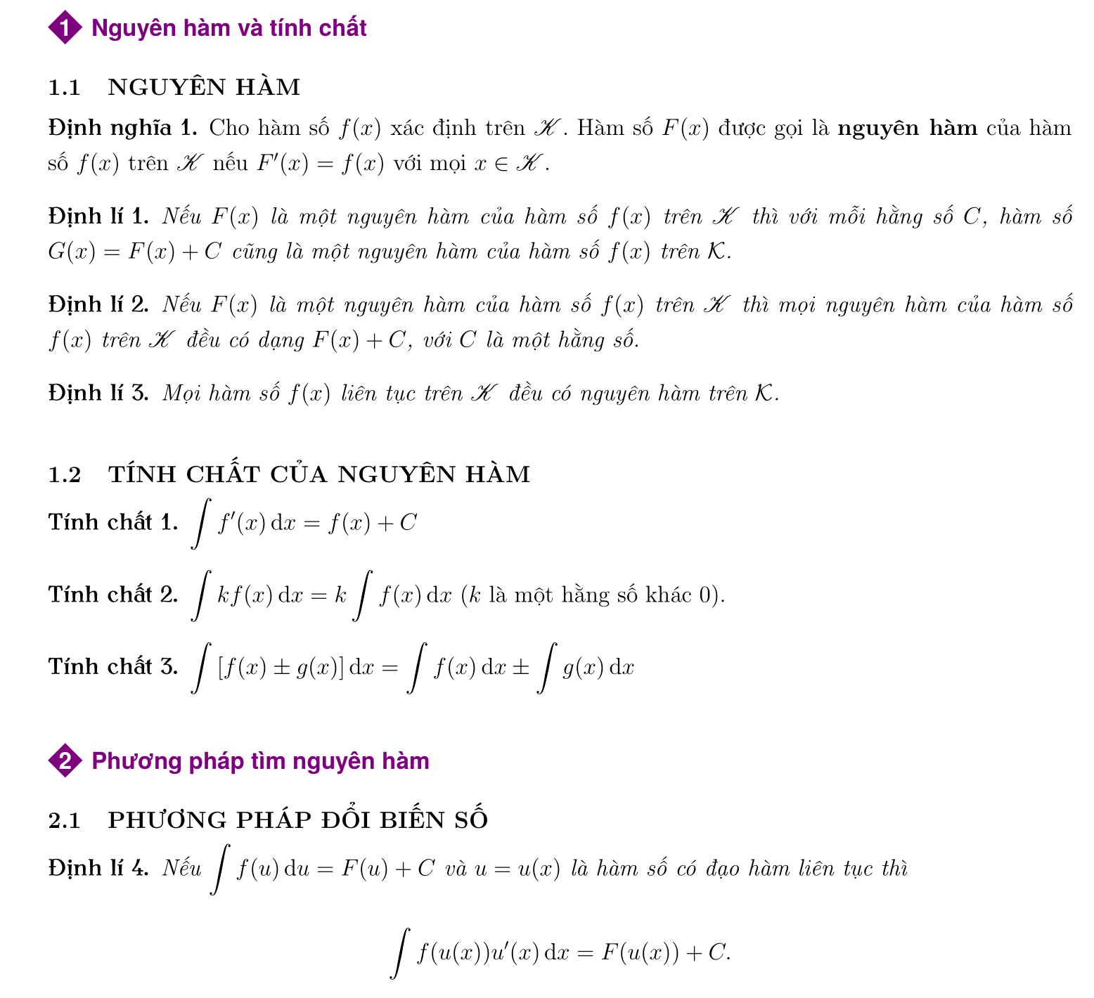 toán 12 bài nguyên hàm